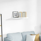 Scaffale a Parete Bianco Lucido 60x23,5x3,8 cm in MDF