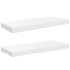 Scaffali a Parete 2 pz Bianco Lucido 60x23,5x3,8 cm in MDF