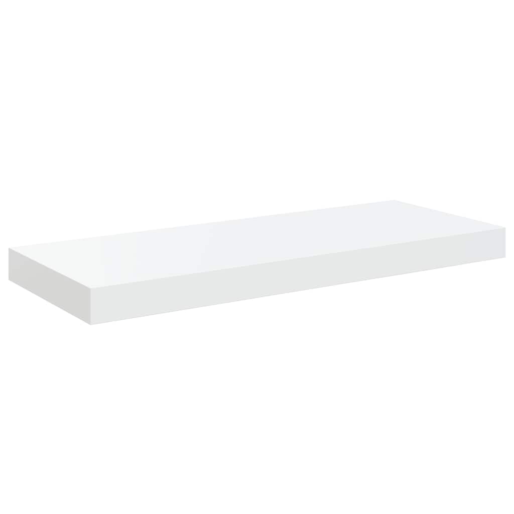 Scaffali a Parete 2 pz Bianco Lucido 60x23,5x3,8 cm in MDF