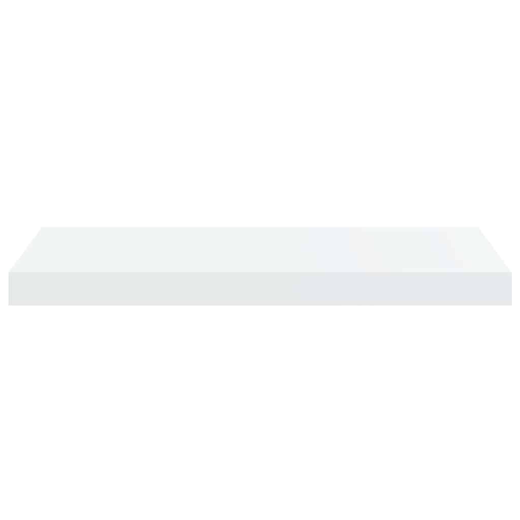 Scaffali a Parete 2 pz Bianco Lucido 60x23,5x3,8 cm in MDF