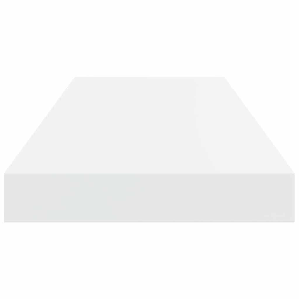 Scaffali a Parete 2 pz Bianco Lucido 60x23,5x3,8 cm in MDF