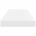 Scaffali a Parete 2 pz Bianco Lucido 60x23,5x3,8 cm in MDF