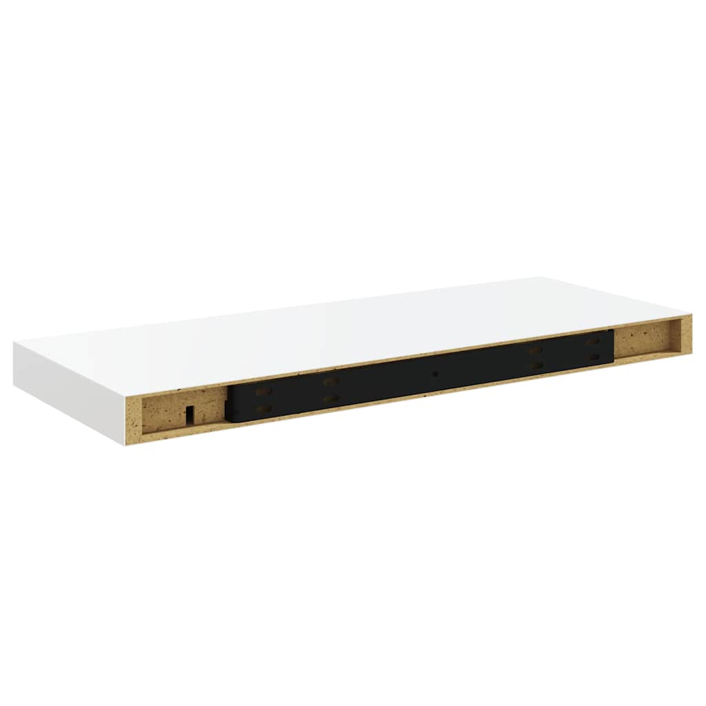 Scaffali a Parete 2 pz Bianco Lucido 60x23,5x3,8 cm in MDF