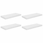 Scaffali a Parete 4 pz Bianco Lucido 60x23,5x3,8 cm in MDF