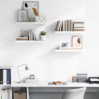 Scaffali a Parete 4 pz Bianco Lucido 60x23,5x3,8 cm in MDF
