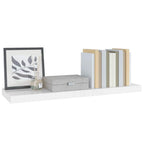 Scaffale a Parete Bianco Lucido 80x23,5x3,8 cm in MDF