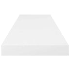 Scaffale a Parete Bianco Lucido 80x23,5x3,8 cm in MDF