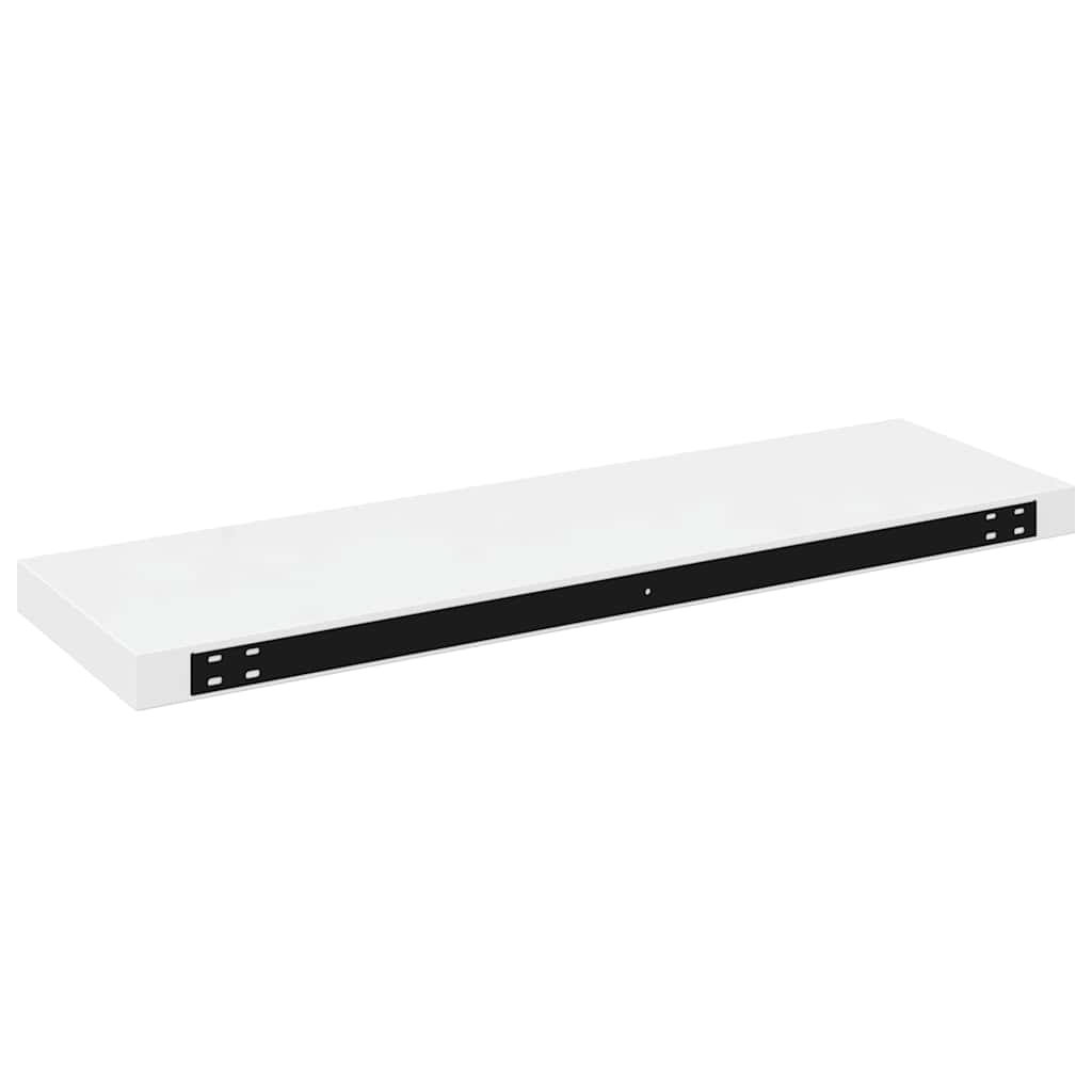 Scaffale a Parete Bianco Lucido 80x23,5x3,8 cm in MDF