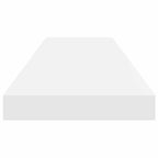 Scaffali a Parete 2 pz Bianco Lucido 80x23,5x3,8 cm in MDF