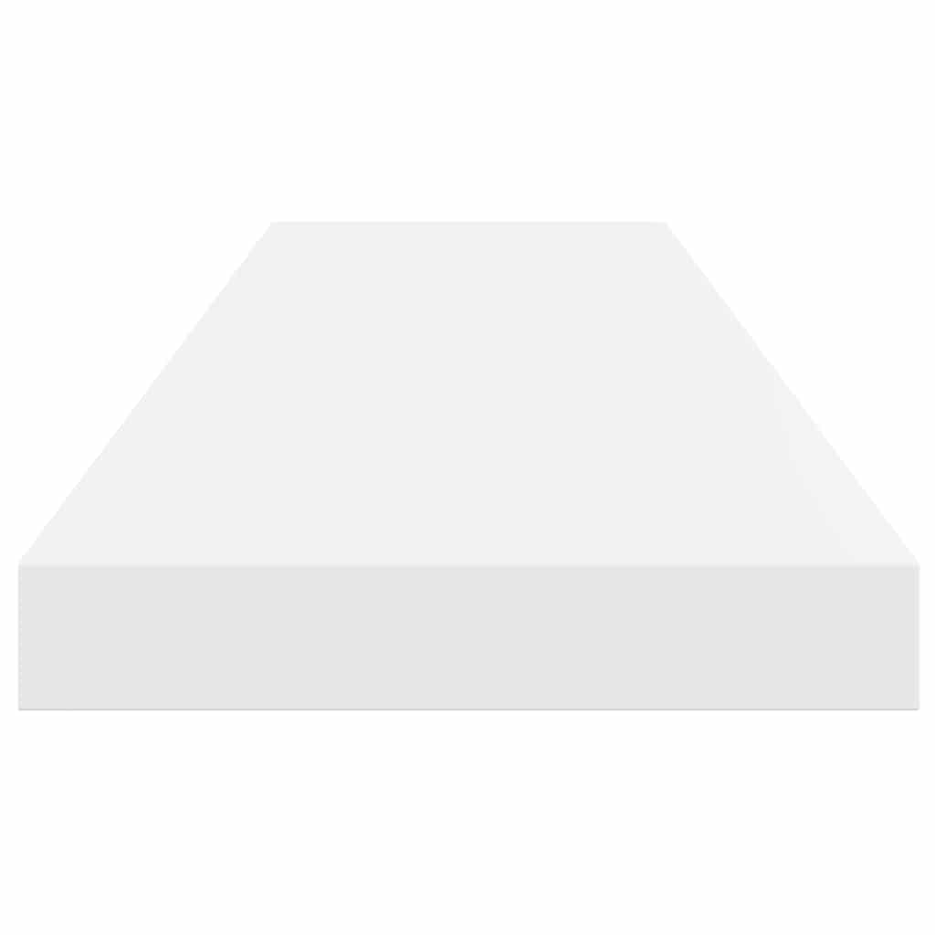 Scaffali a Parete 2 pz Bianco Lucido 80x23,5x3,8 cm in MDF