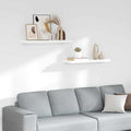 Scaffali a Parete 2 pz Bianco Lucido 80x23,5x3,8 cm in MDF