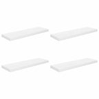 Scaffali a Parete 4 pz Bianco Lucido 80x23,5x3,8 cm in MDF