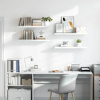 Scaffali a Parete 4 pz Bianco Lucido 80x23,5x3,8 cm in MDF