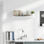 Scaffale a Parete Bianco Lucido 90x23,5x3,8 cm in MDF
