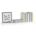 Scaffale a Parete Bianco Lucido 90x23,5x3,8 cm in MDF