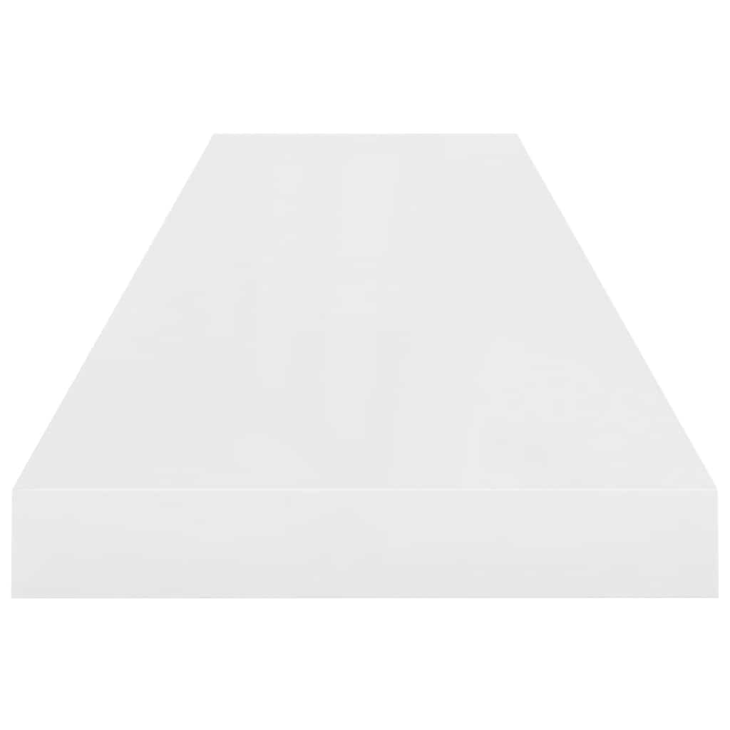 Scaffale a Parete Bianco Lucido 90x23,5x3,8 cm in MDF