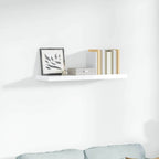 Scaffale a Parete Bianco Lucido 90x23,5x3,8 cm in MDF