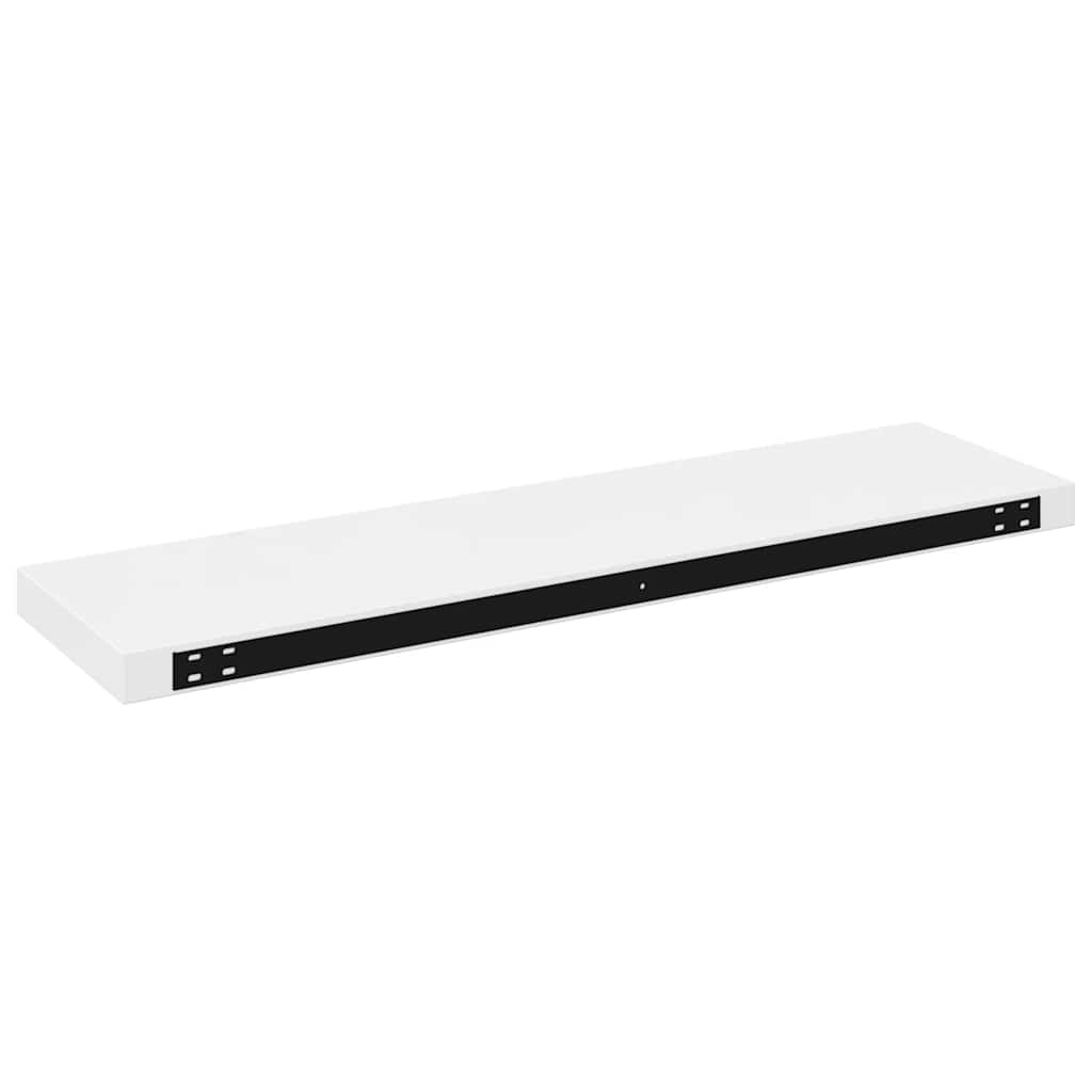 Scaffali a Parete 2 pz Bianco Lucido 90x23,5x3,8 cm in MDF