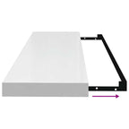 Scaffali a Parete 2 pz Bianco Lucido 90x23,5x3,8 cm in MDF