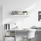 Scaffale a Parete Bianco Lucido 120x23,5x3,8 cm in MDF