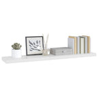 Scaffale a Parete Bianco Lucido 120x23,5x3,8 cm in MDF