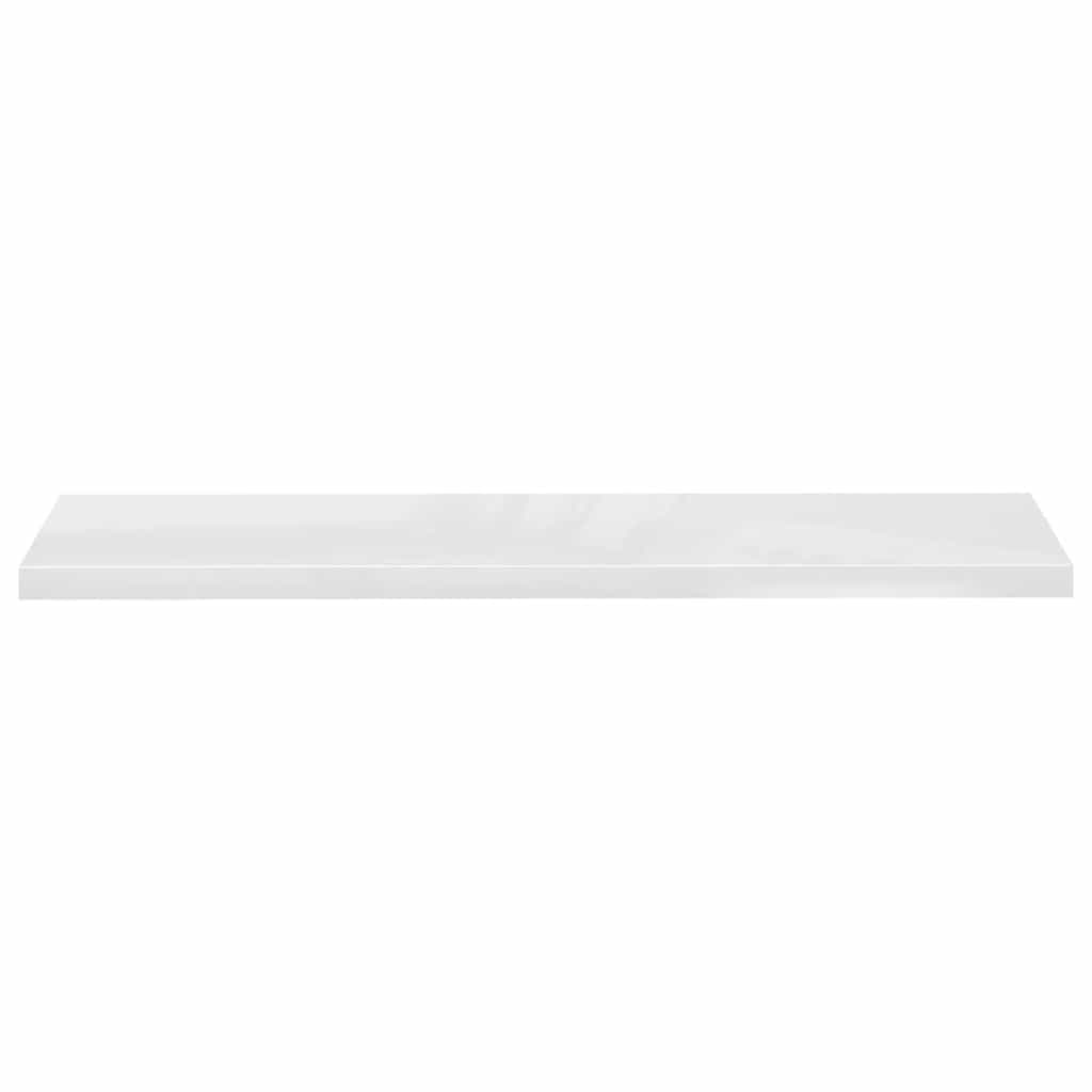 Scaffale a Parete Bianco Lucido 120x23,5x3,8 cm in MDF