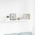 Scaffale a Parete Bianco Lucido 120x23,5x3,8 cm in MDF