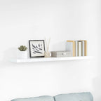 Scaffale a Parete Bianco Lucido 120x23,5x3,8 cm in MDF
