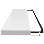Scaffali a Parete 2 pz Bianco Lucido 120x23,5x3,8 cm in MDF