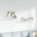 Scaffali a Parete 2 pz Bianco Lucido 120x23,5x3,8 cm in MDF