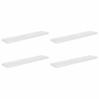 Scaffali a Parete 4 pz Bianco Lucido 120x23,5x3,8 cm in MDF