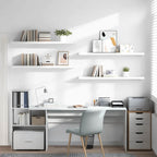 Scaffali a Parete 4 pz Bianco Lucido 120x23,5x3,8 cm in MDF