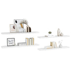 Scaffali a Parete 4 pz Bianco Lucido 120x23,5x3,8 cm in MDF