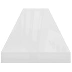 Scaffali a Parete 4 pz Bianco Lucido 120x23,5x3,8 cm in MDF