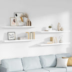 Scaffali a Parete 4 pz Bianco Lucido 120x23,5x3,8 cm in MDF
