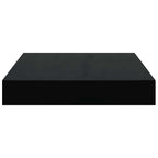 Scaffale a Parete Nero Lucido 23x23,5x3,8 cm in MDF