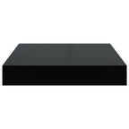 Scaffale a Parete Nero Lucido 23x23,5x3,8 cm in MDF