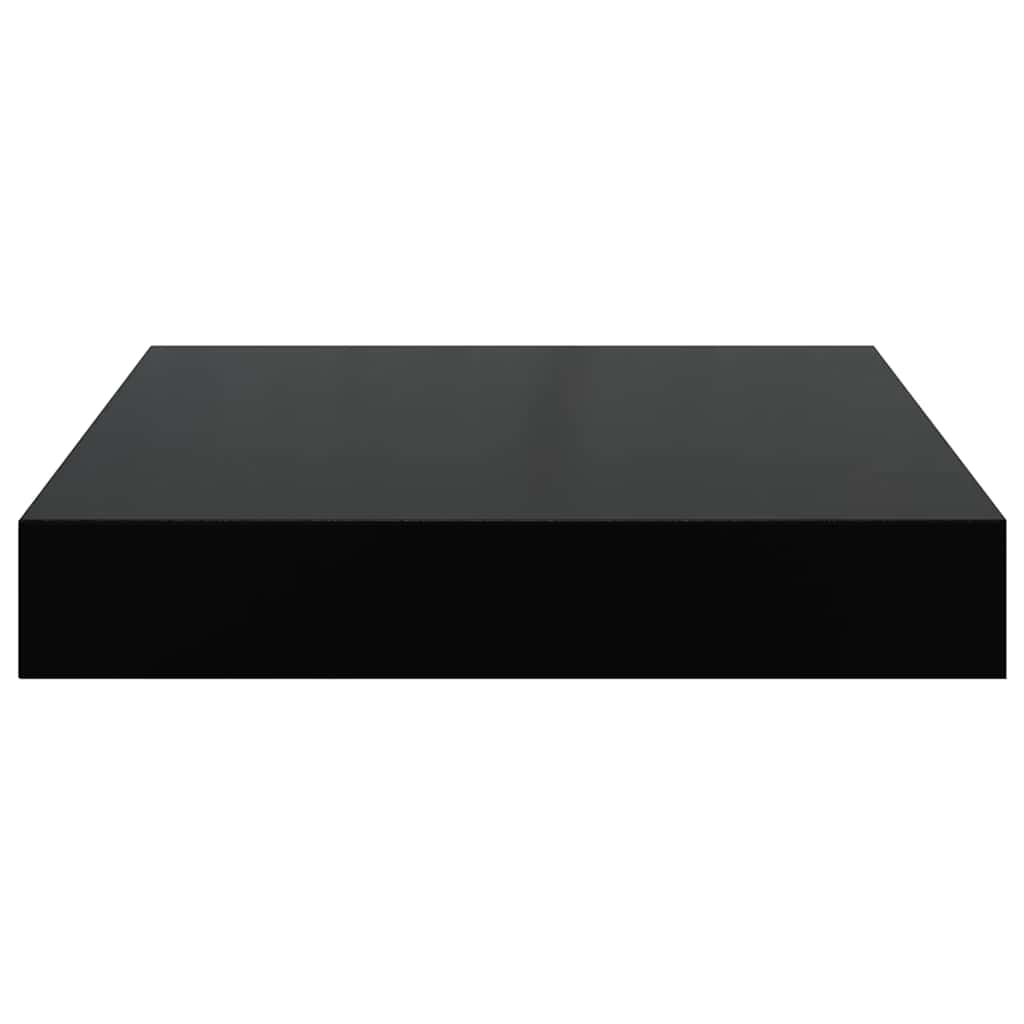 Scaffale a Parete Nero Lucido 23x23,5x3,8 cm in MDF