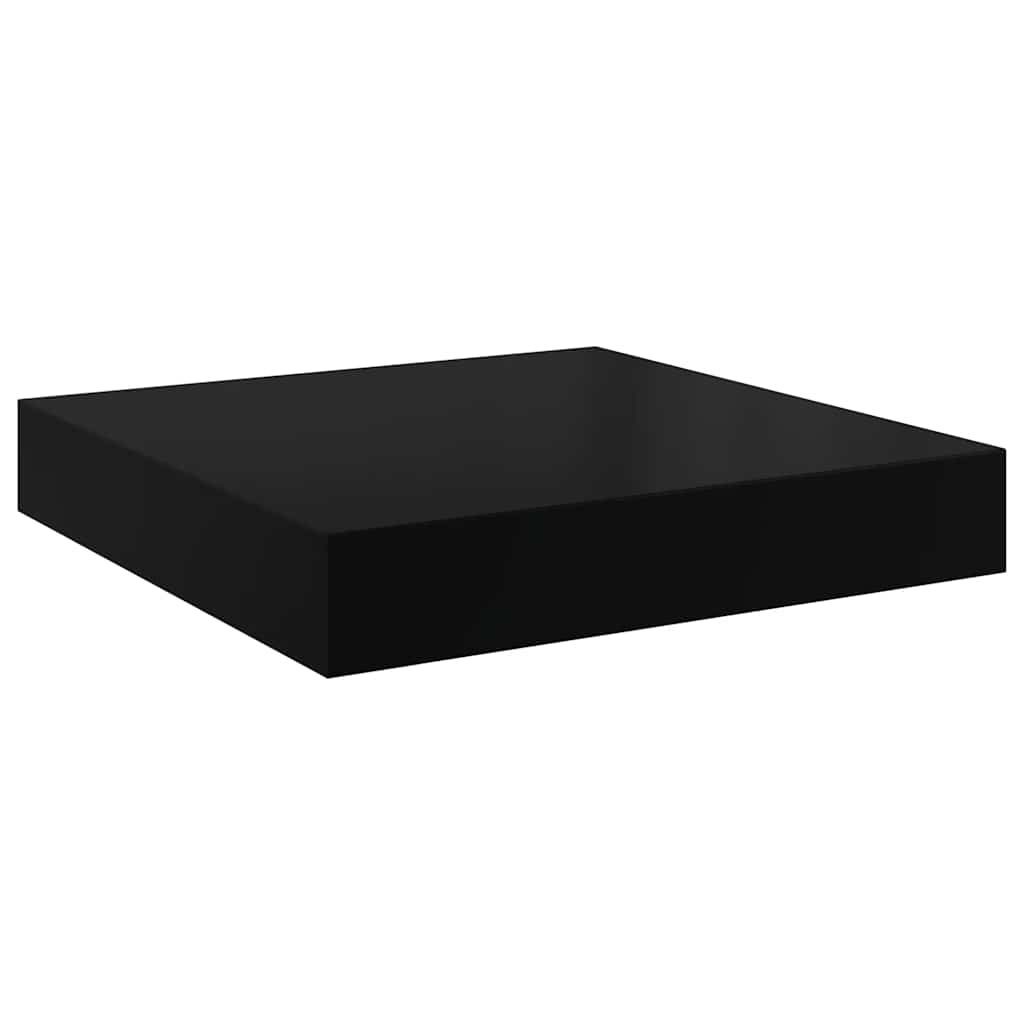 Scaffali a Parete 2 pz Nero Lucido 23x23,5x3,8 cm in MDF