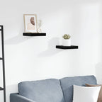 Scaffali a Parete 2 pz Nero Lucido 23x23,5x3,8 cm in MDF