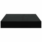 Scaffali a Parete 4 pz Nero Lucido 23x23,5x3,8 cm in MDF