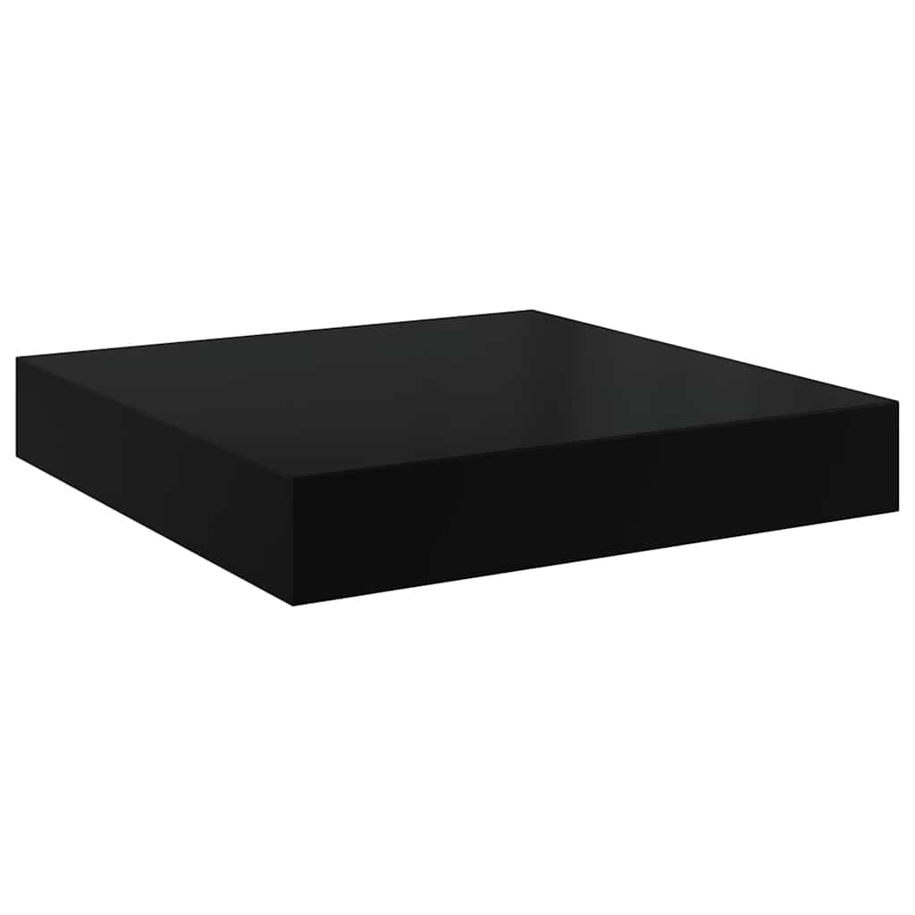 Scaffali a Parete 4 pz Nero Lucido 23x23,5x3,8 cm in MDF
