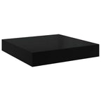 Scaffali a Parete 4 pz Nero Lucido 23x23,5x3,8 cm in MDF