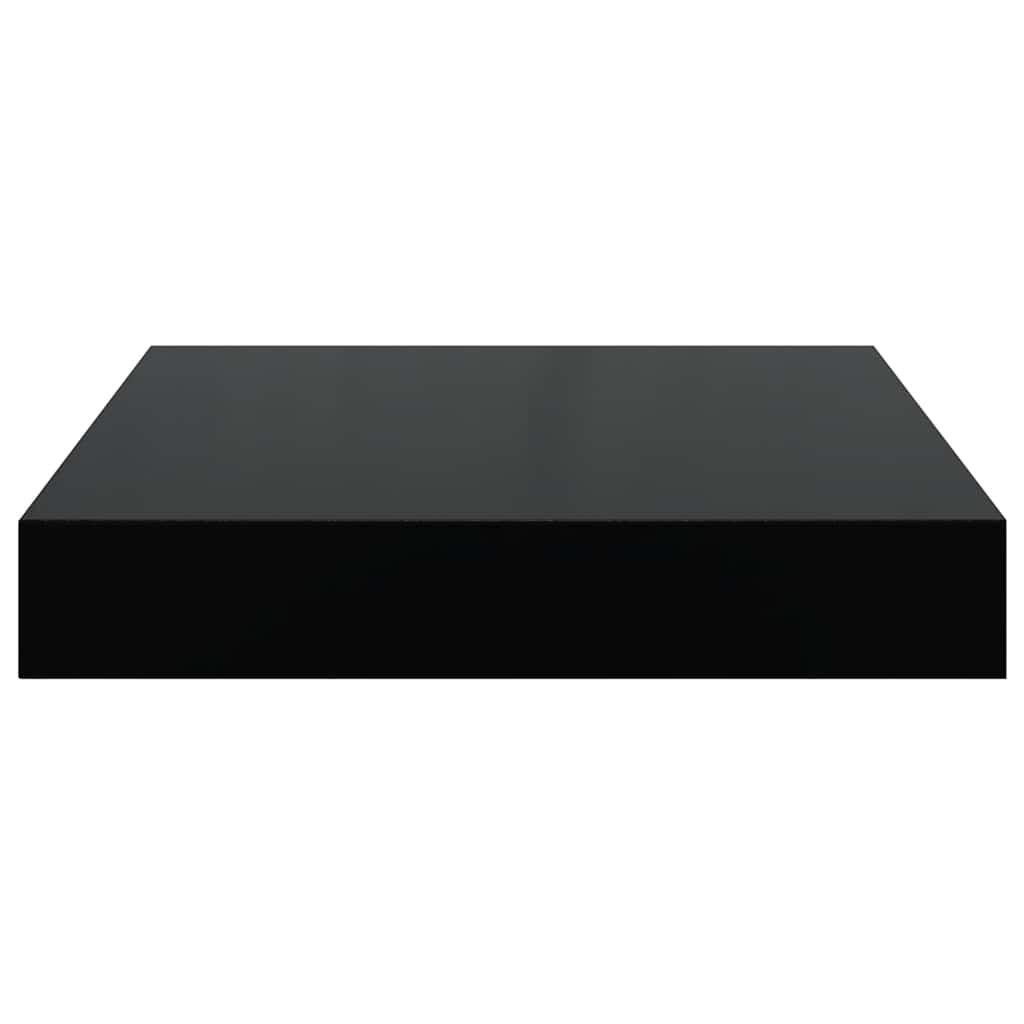 Scaffali a Parete 4 pz Nero Lucido 23x23,5x3,8 cm in MDF