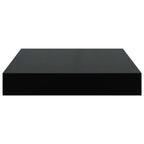 Scaffali a Parete 4 pz Nero Lucido 23x23,5x3,8 cm in MDF