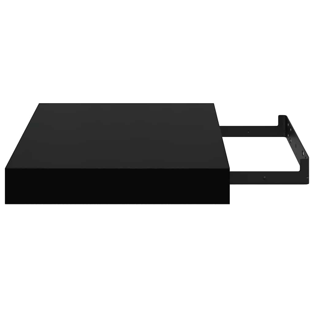 Scaffali a Parete 4 pz Nero Lucido 23x23,5x3,8 cm in MDF