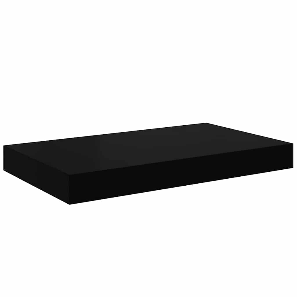Scaffale a Parete Nero Lucido 40x23x3,8 cm in MDF