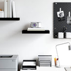Scaffale a Parete Nero Lucido 40x23x3,8 cm in MDF