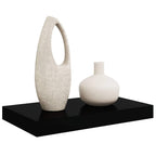 Scaffale a Parete Nero Lucido 40x23x3,8 cm in MDF