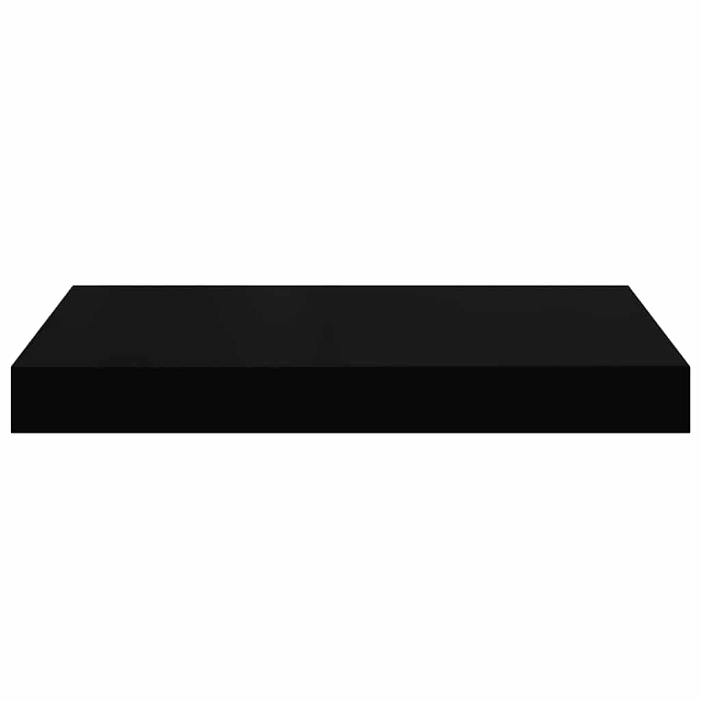 Scaffale a Parete Nero Lucido 40x23x3,8 cm in MDF